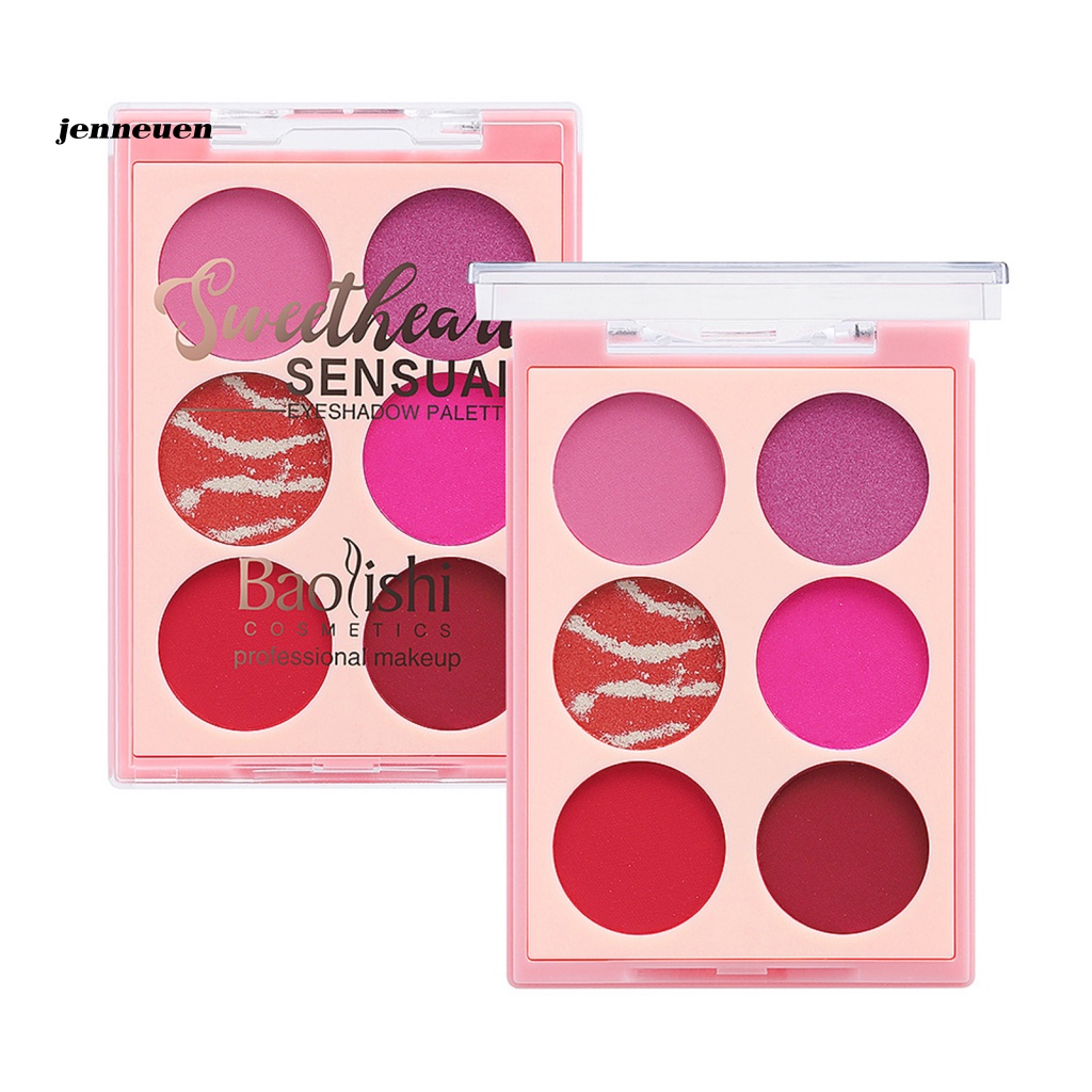 Bảng Phấn Mắt 6 Màu Sắc Tông Lì / Lấp Lánh Trang Điểm Lâu Trôi