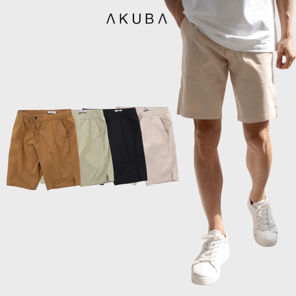 Quần short Kaki nam Akuba, sọt nam form slimfit, chất liệu thoáng mát, thời trang mùa hè| 01H0287