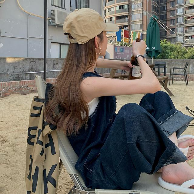 [Hàng Có Sẵn] Quần Yếm Ống Rộng Thời Trang Phong Cách Hàn Quốc Giản Dị Dành Cho Tuổi Teen