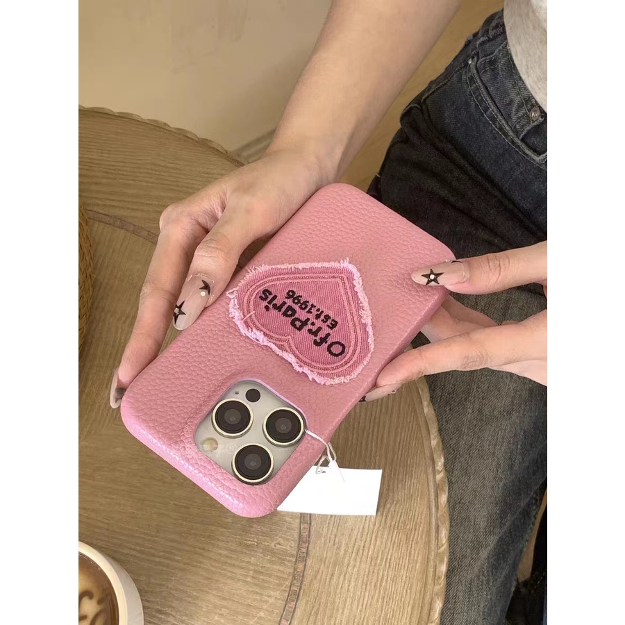 Ốp Điện Thoại Họa Tiết Vải denim Hồng Cho Iphone 15 / 11 / 14promax 12 14 12pro 13promax