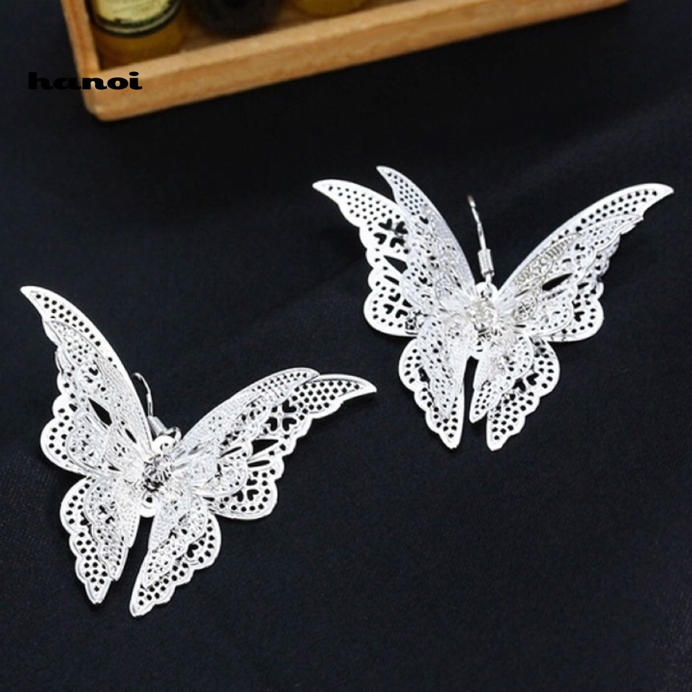 Khuyên Tai Hình Bướm Đính Đá Phong Cách Cổ Điển Thanh Lịch Dành Cho Nữ