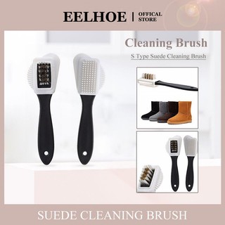  Bàn chải làm sạch 3 mặt EELHOE hình chữ S màu đen chất lượng cao dễ dàng loại bỏ vết bẩn dùng vệ sinh da lộn  giày boot 