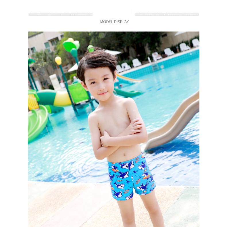 Quần Bơi Bé Trai Và Mũ Bơi Đồ Bơi Bé Trai 10-30kg Họa Hình Cá Mập Dễ Thương Chất Thun Co Dãn Cao Cấp Mùa