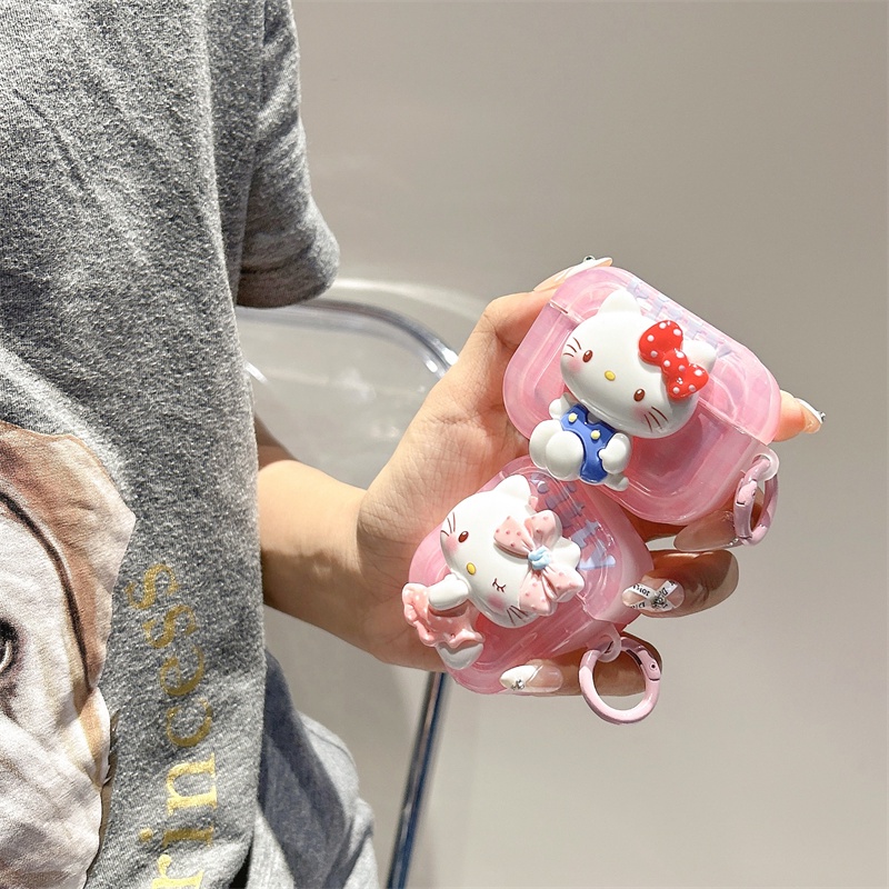 Vỏ Bảo Vệ Hộp Sạc Tai Nghe Bluetooth Không Dây Airpods1 / 2 3 Pro Pro2 Air Pods Pro 3 Hình Mèo kt Ốp