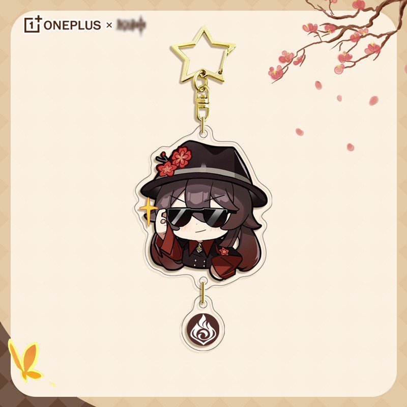 Móc khóa in hình Genshin Impact HUTAO ver TREO CUTE game anime mica trong acrylic xinh xắn tiện lợi