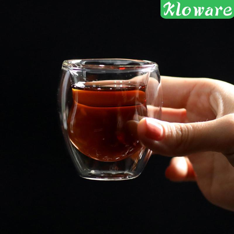 Cốc Thủy Tinh Hai Lớp Cách Nhiệt Đa Năng 80ml Dành Cho Pha Cà Phê Latte Cappuccinos Espresso