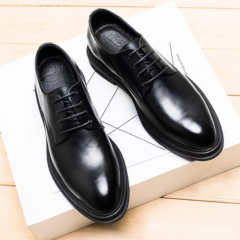 Giày Tây Oxford Công Sở Da Bò Thật Tăng Chiều Cao