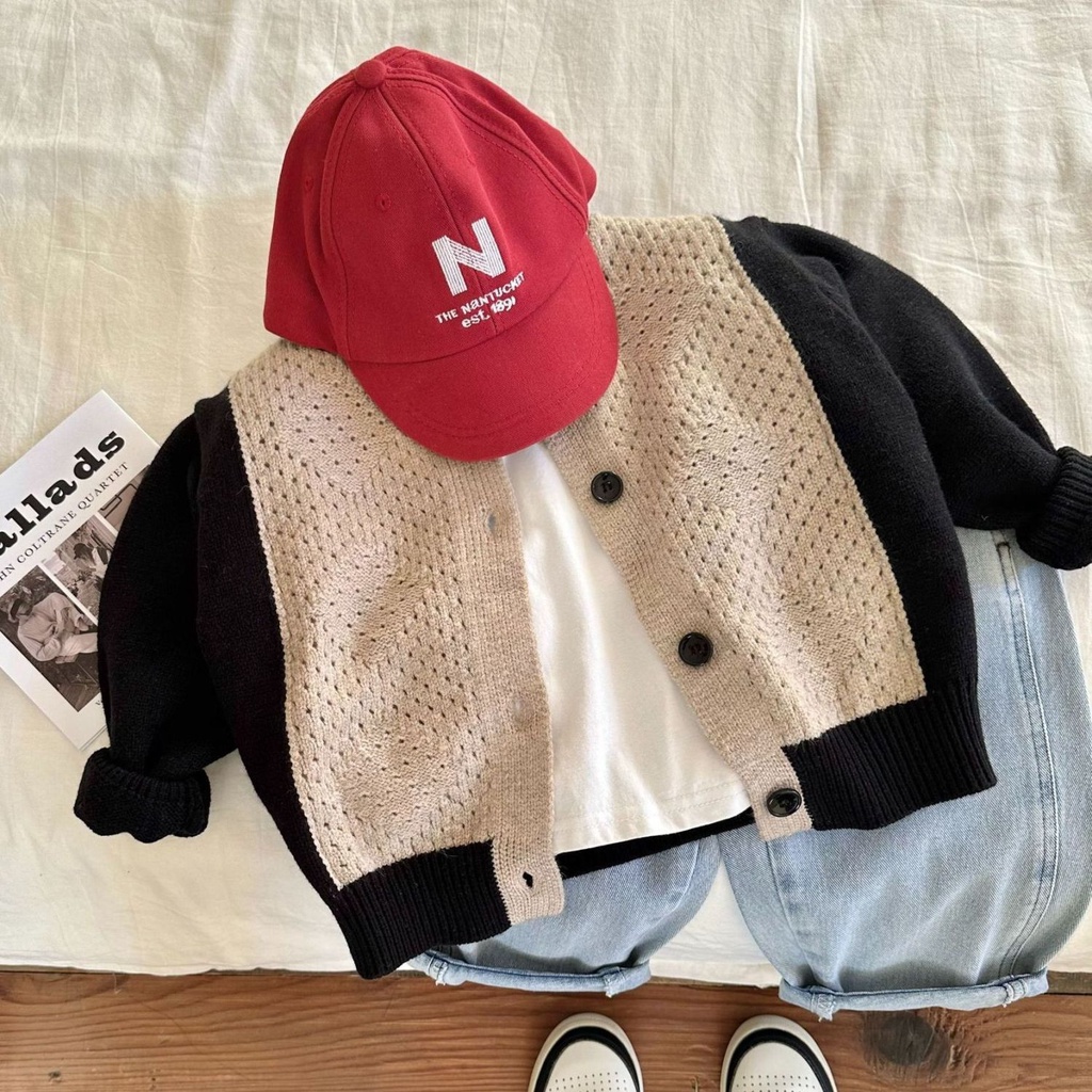 Áo Len Cổ Tròn Màu Trơn Phong Cách Hàn Quốc Mới Cho Bé Trai