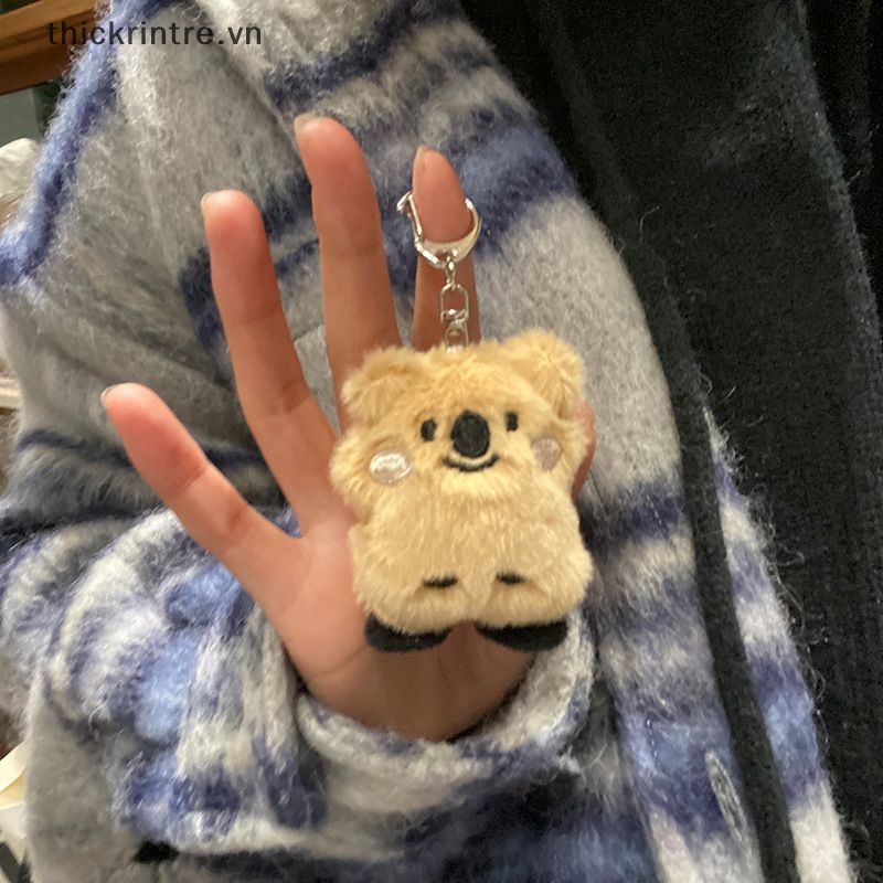 Thi mới dễ thương sang trọng koala keychain đồ chơi thú nhồi bông koala đồ chơi búp bê giả lông thỏ fluffy ba lô túi mặt dây chuyền quà tặng cô gái vn