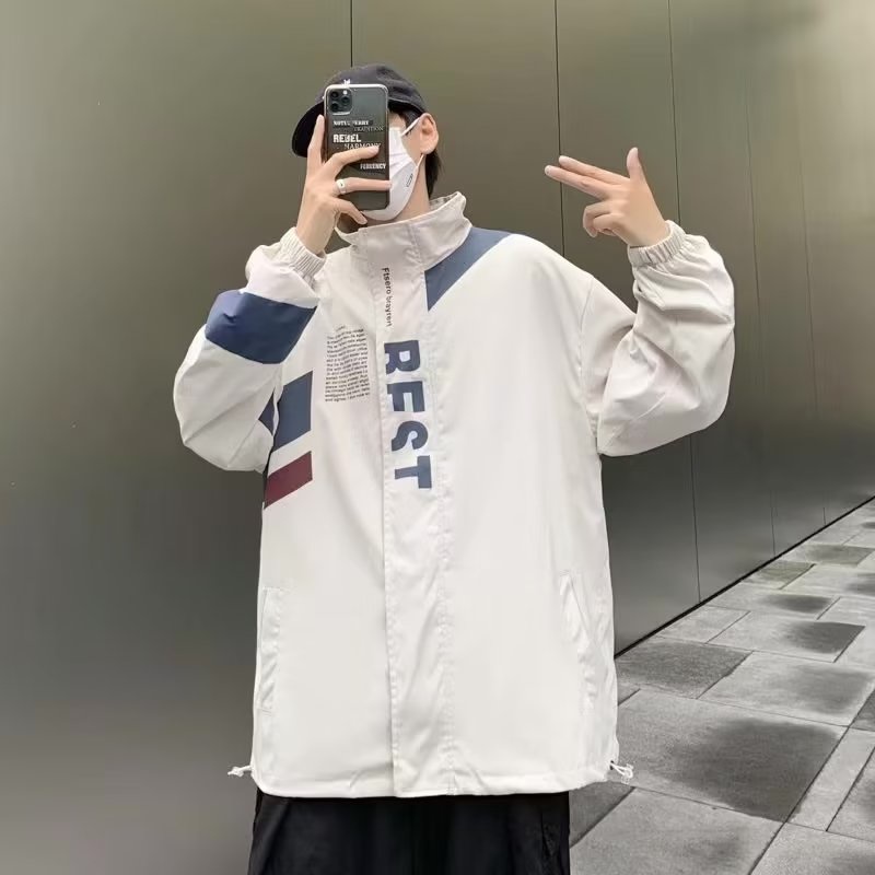 Áo khoác kaki nam thời trang hàn quốc cotton áo khoác dây kéo  loose simple retro unisex jacket bigsize thể thao dây kéo áo khoác 2 lớp