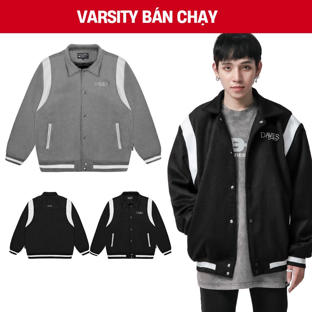 Áo khoác bóng chày nỉ phối da nam nữ local brand DAVIES Forrest Varsity Jacket| D30-AK5