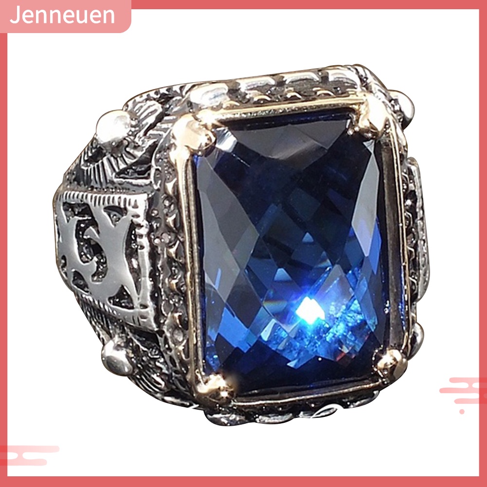 Nhẫn Mặt Vuông Đính Đá Zircon Sang Trọng Cho Nam