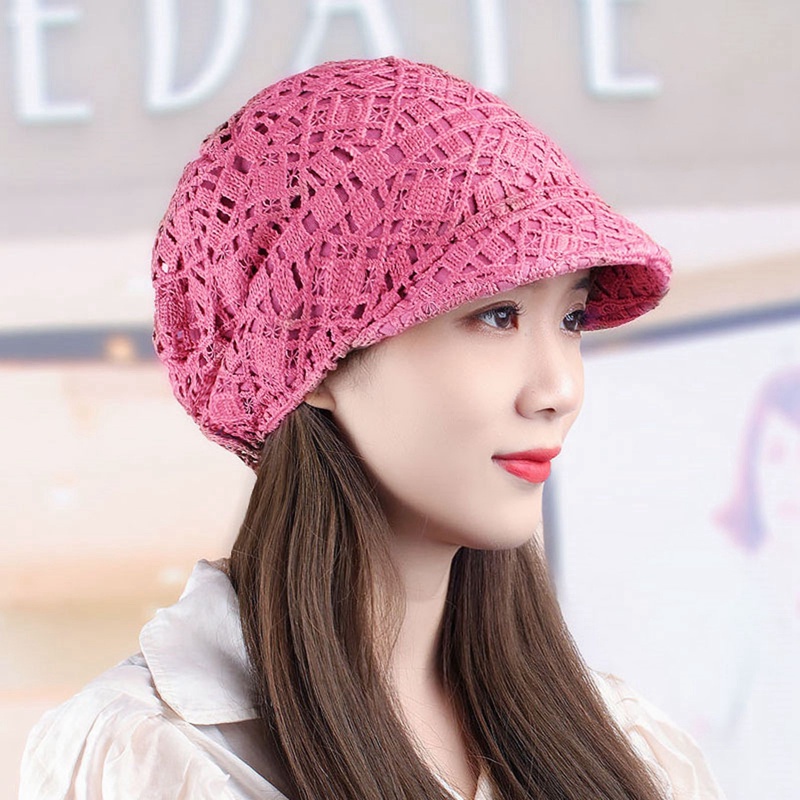 Bbyter thời trang openwork crochet phụ nữ mũ bóng chày mũ mềm beanies mũ phụ nữ skullies beanies mũ thường mũ hip hop visor