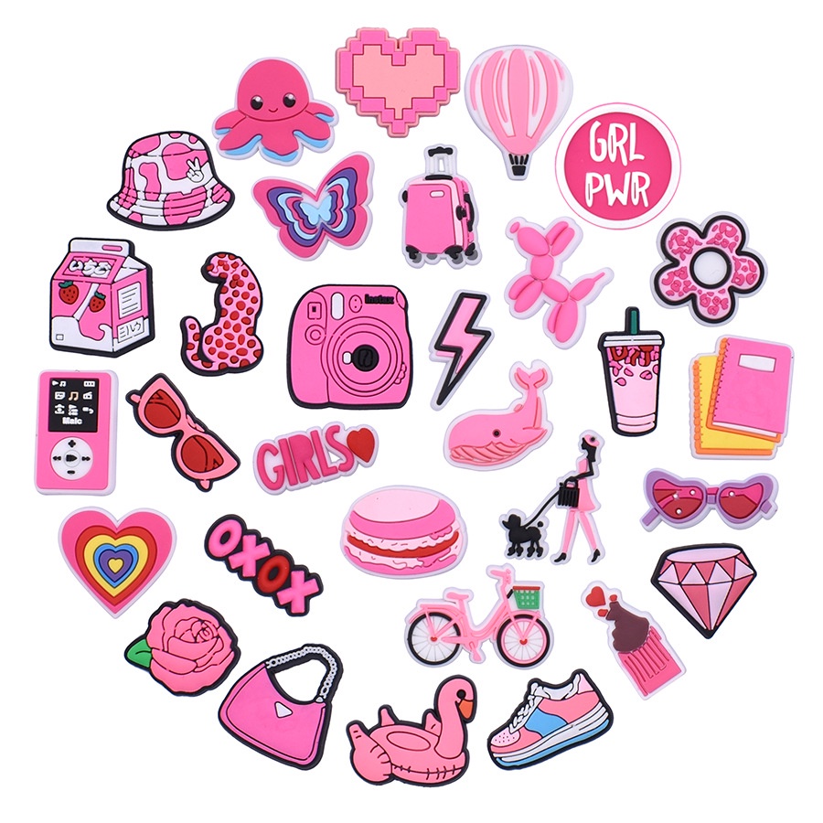 Phụ Kiện Ghim Cài Giày Crocs Hình Cây Kem Hoa Hồng Hoạt Hình Cho Búp Bê Barbie Color Jibits Hoa Hồng Trà Sữa Phụ Kiện Trang Trí Cho Nữ