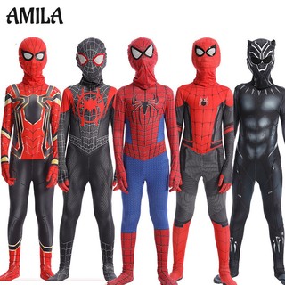 Amila bộ áo liền quần hóa trang người nhện cho người lớn và trẻ em áo khoác người nhện