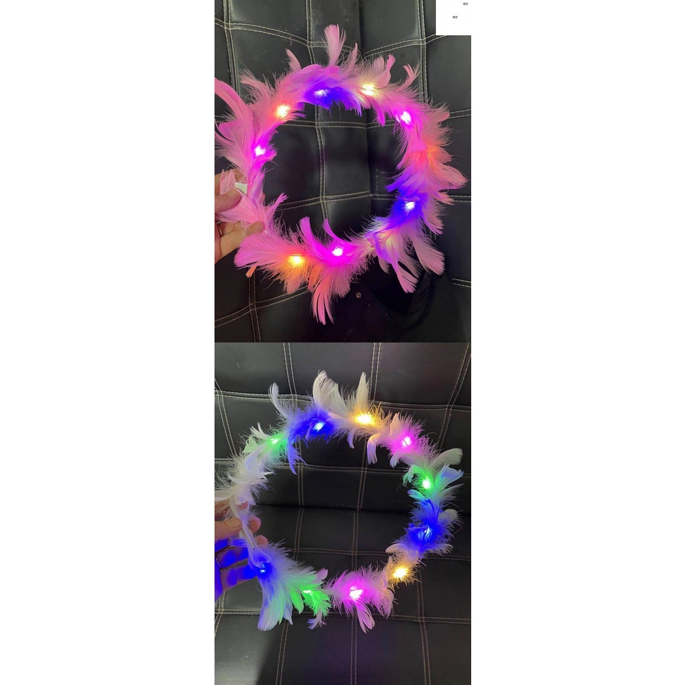 Băng đô ánh sáng có sừng phát sáng, vòng hoa đội đầu sáng bóng, kẹp tóc sừng băng đô vòng hoa