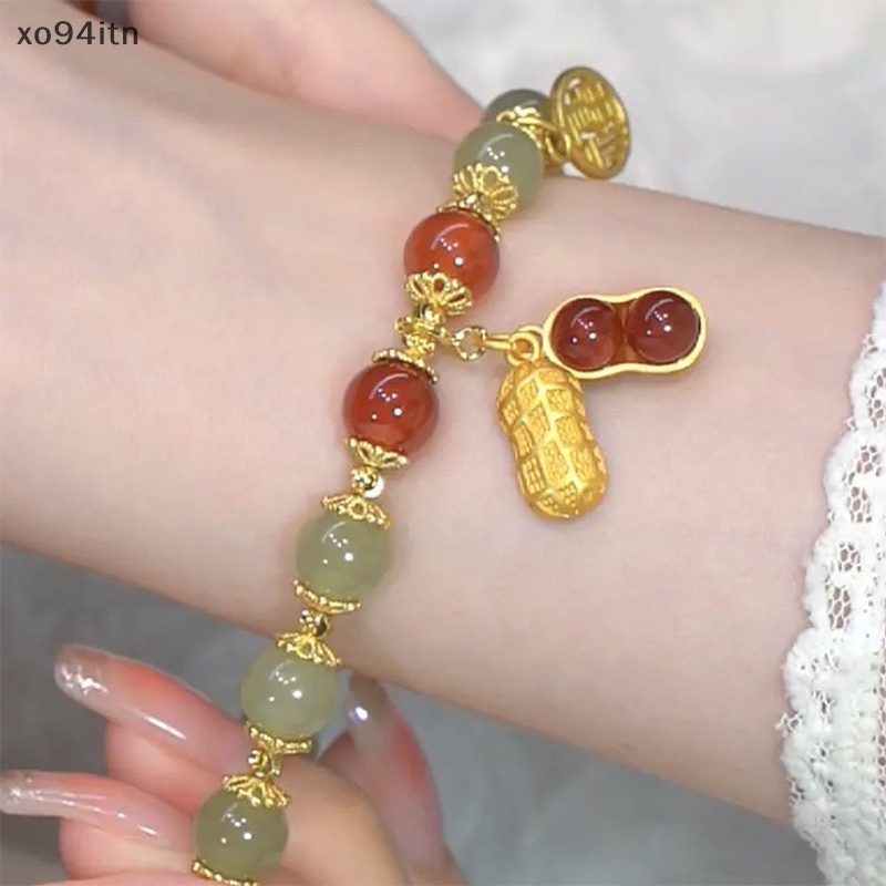 Vòng Tay Hạt Đậu Phộng May Mắn Phong Cách Trung Hoa Thời Trang Cho Nữ