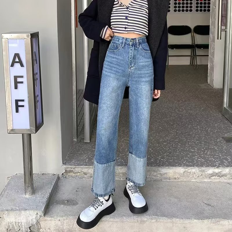 Quần jeans Dài Ống Rộng Thời Trang Dành Cho Nữ