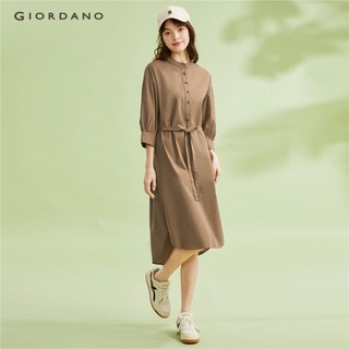 GIORDANO Đầm Cổ Đứng Tay Phồng Phối Ruy Băng Thời Trang Cho Nữ 05463337