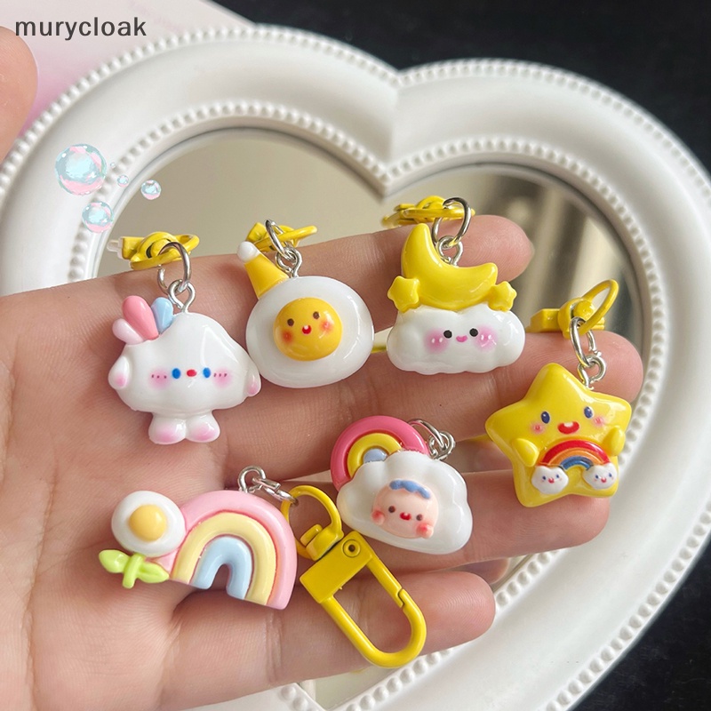 1 Móc Khóa Hình Mặt Trăng Và Ngôi Sao Bằng Nhựa Resin Dễ Thương Cho Cặp Đôi