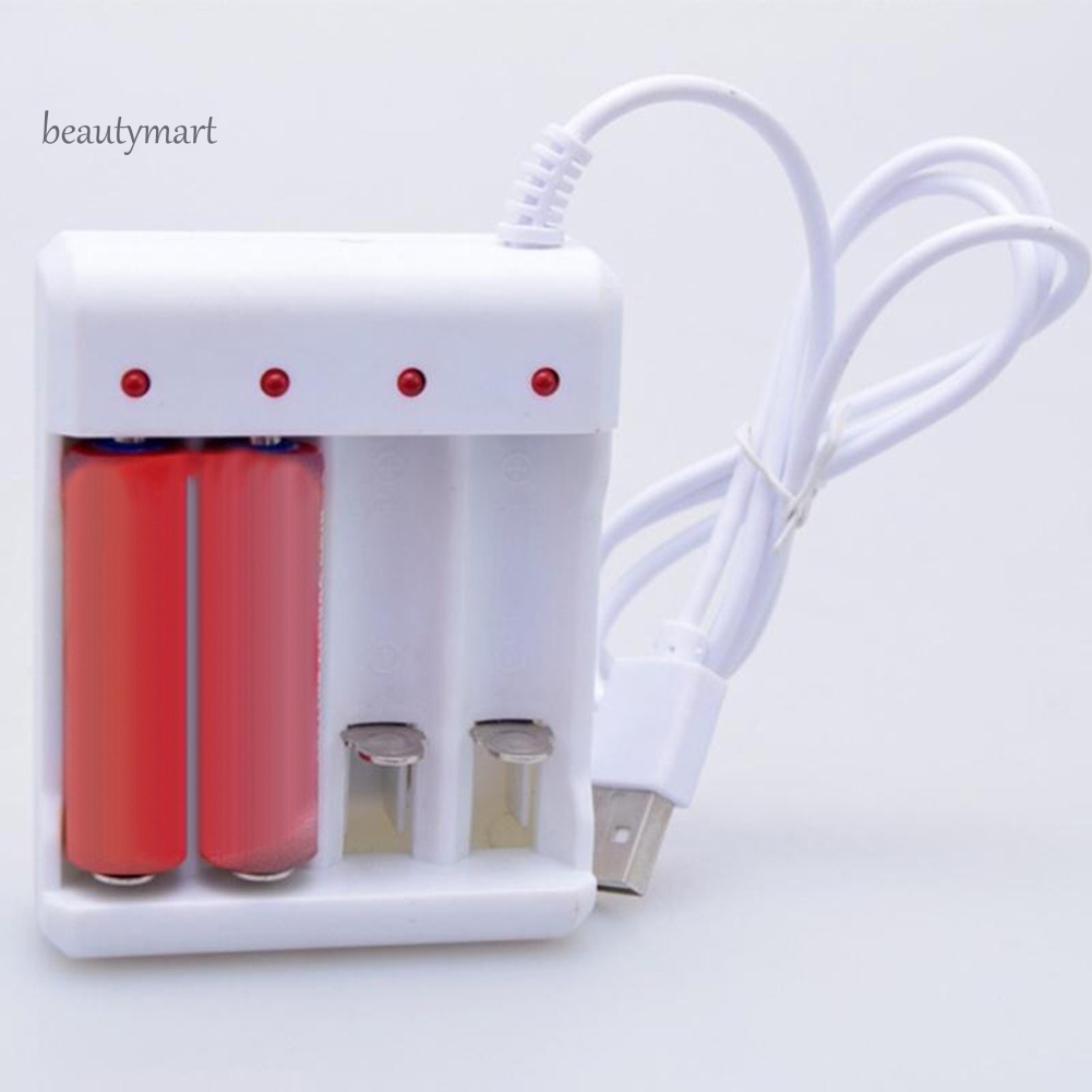 Bộ Sạc Pin AA / AAA Ni-MH Ni-Cd 4 Ngăn Có Đèn LED Hiển Thị beautymartm1