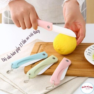 Dao Sứ Gọt Hoa Quả Gấp Gọn Mini, Dao Xếp Văn Phòng Cầm Tay Sắc Bén Chống Gỉ