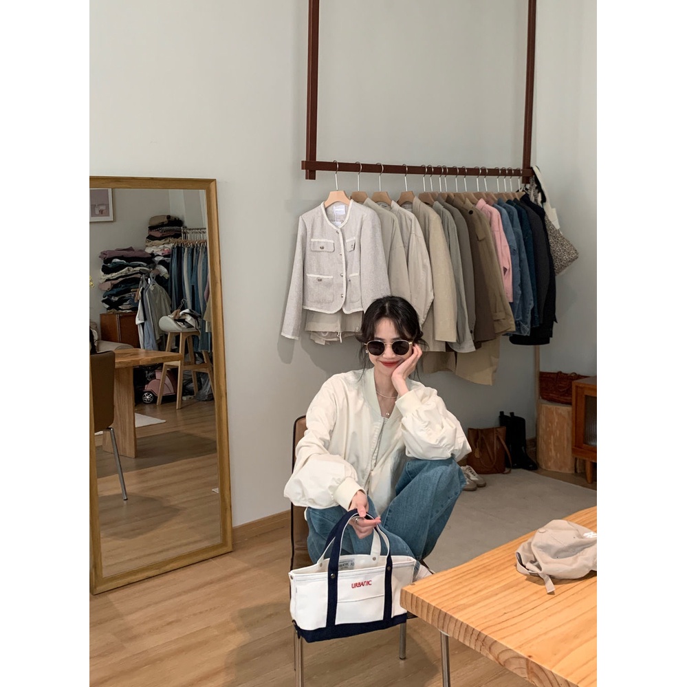 Áo Khoác Bóng Chày Ngắn Dáng Rộng Phong Cách Hàn Quốc Thời Trang Mùa Xuân 2023 Cho Nữ Nhìn 2FGH