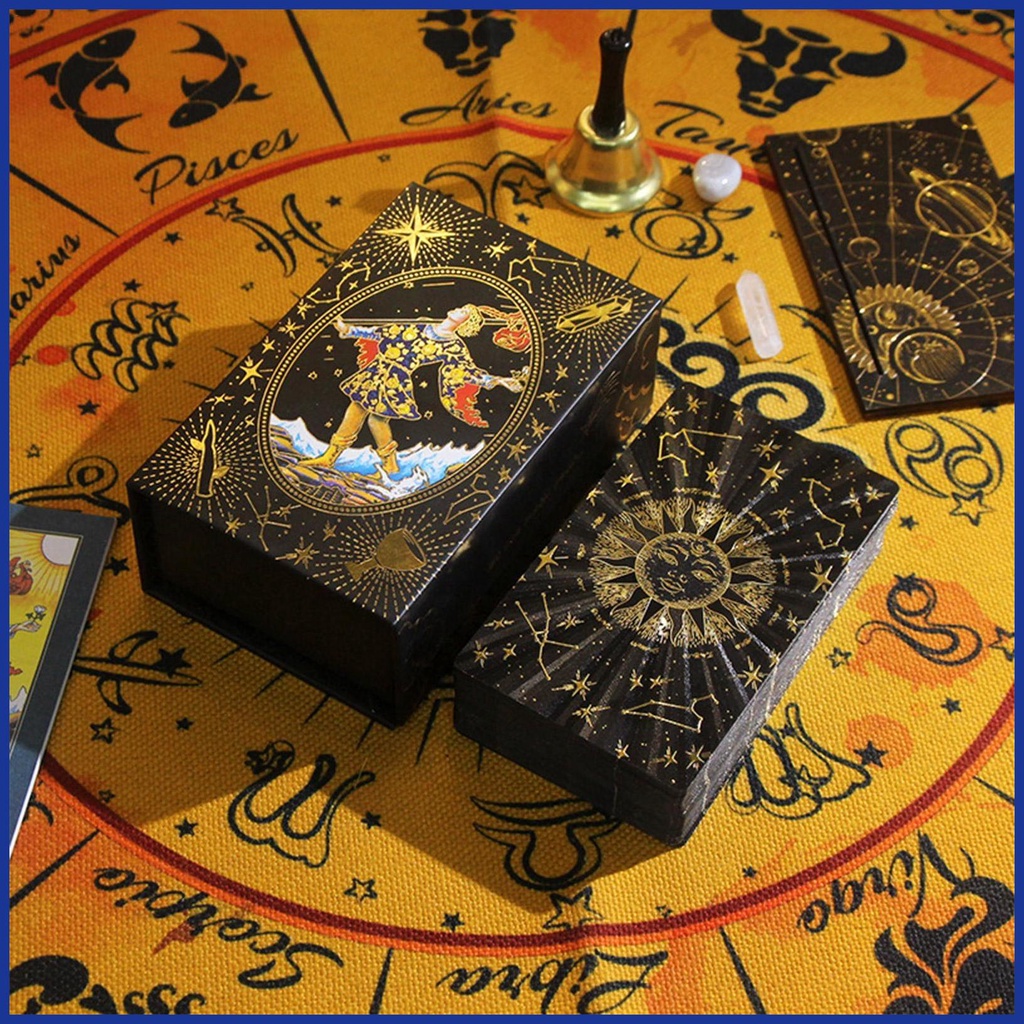 Bộ Bài Tarot Bằng Lá Vàng 12x7cm