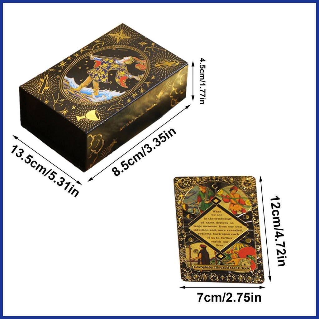 Bộ Bài Tarot Bằng Lá Vàng 12x7cm