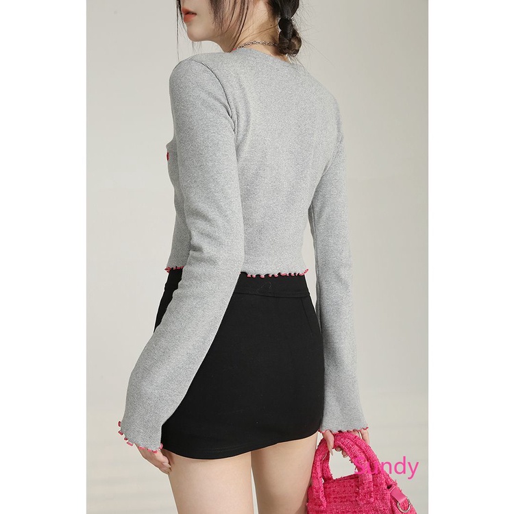 Áo Khoác Cardigan Dệt Kim Tay Dài Phong Cách Hàn Quốc Cho Nữ