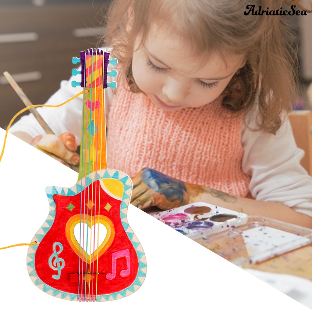 Đàn Guitar Bằng Gỗ Thủ Công DIY Sáng Tạo Cho Bé