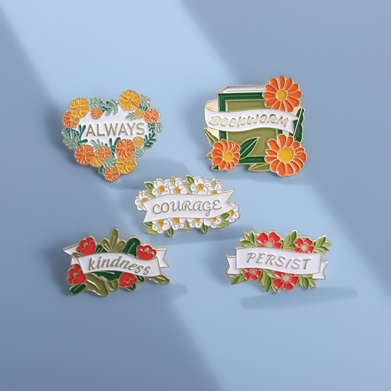 Ghim Cài Áo Hình Quyển Sách / Hoa Tráng Men Phối Ruy Băng Dùng Làm Quà Tặng Cho Bạn Bè