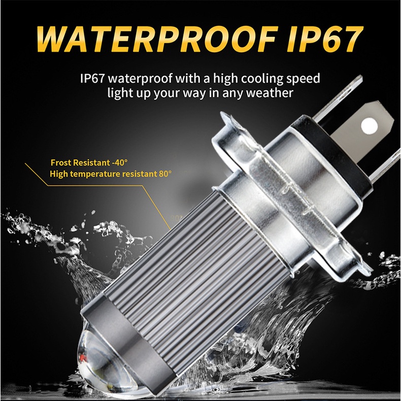 12000lm h4 led đèn pha xe máy bóng đèn csp moto trắng vàng hi-lo beam phụ kiện xe máy 6000k 12v 1pc