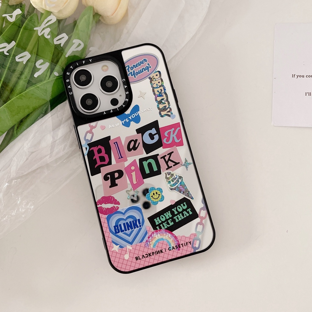 Blackpink mirror casetify phone case cho iPhone 15 14 13 12 11 pro max plus, vỏ cứng