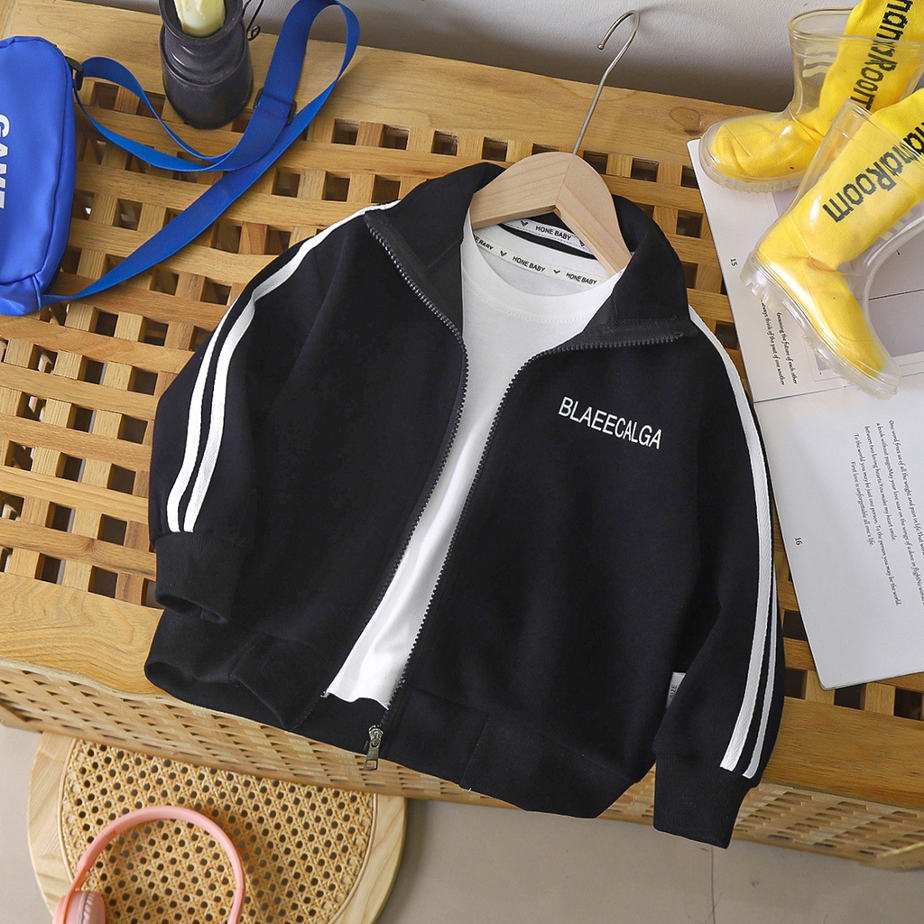 Áo Khoác Bóng Chày Cotton Màu Trơn Phong Cách Hàn Quốc Thời Trang Mùa Thu Kích Thước 90-160CM Dành Cho Bé Trai Gái