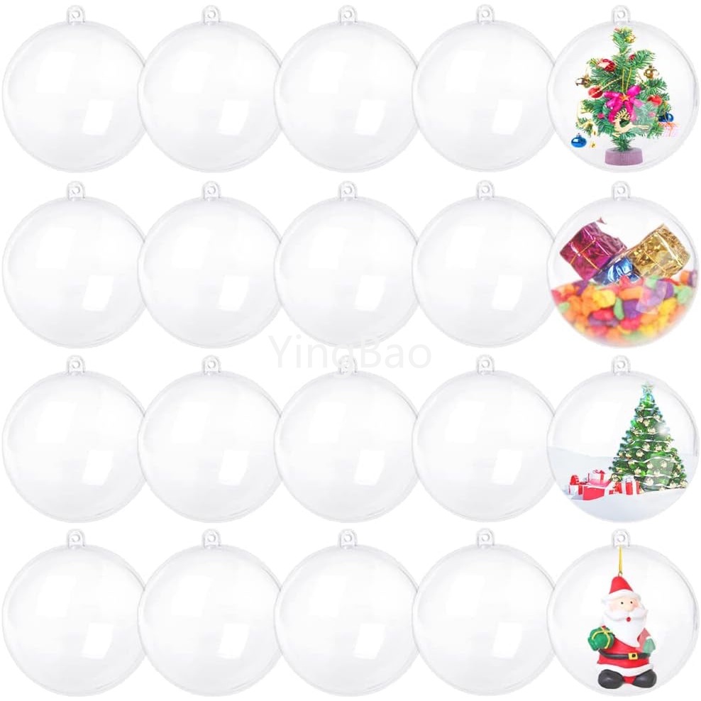 20 chiếc đồ trang trí có thể lấp đầy rõ ràng quả bóng trong suốt plasti craft ornament balls 8 kích cỡ khác nhau cho bộ khuôn bom tắm tự làm và trang trí tiệc