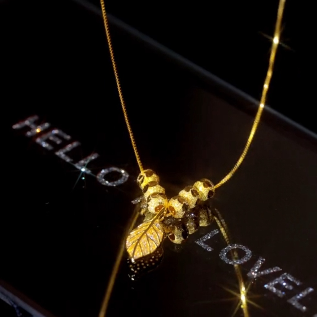 Lá hạt may mắn vòng cổ nữ mạ vàng 24k vòng cổ thiết kế thời trang quà tặng mặt dây chuyền