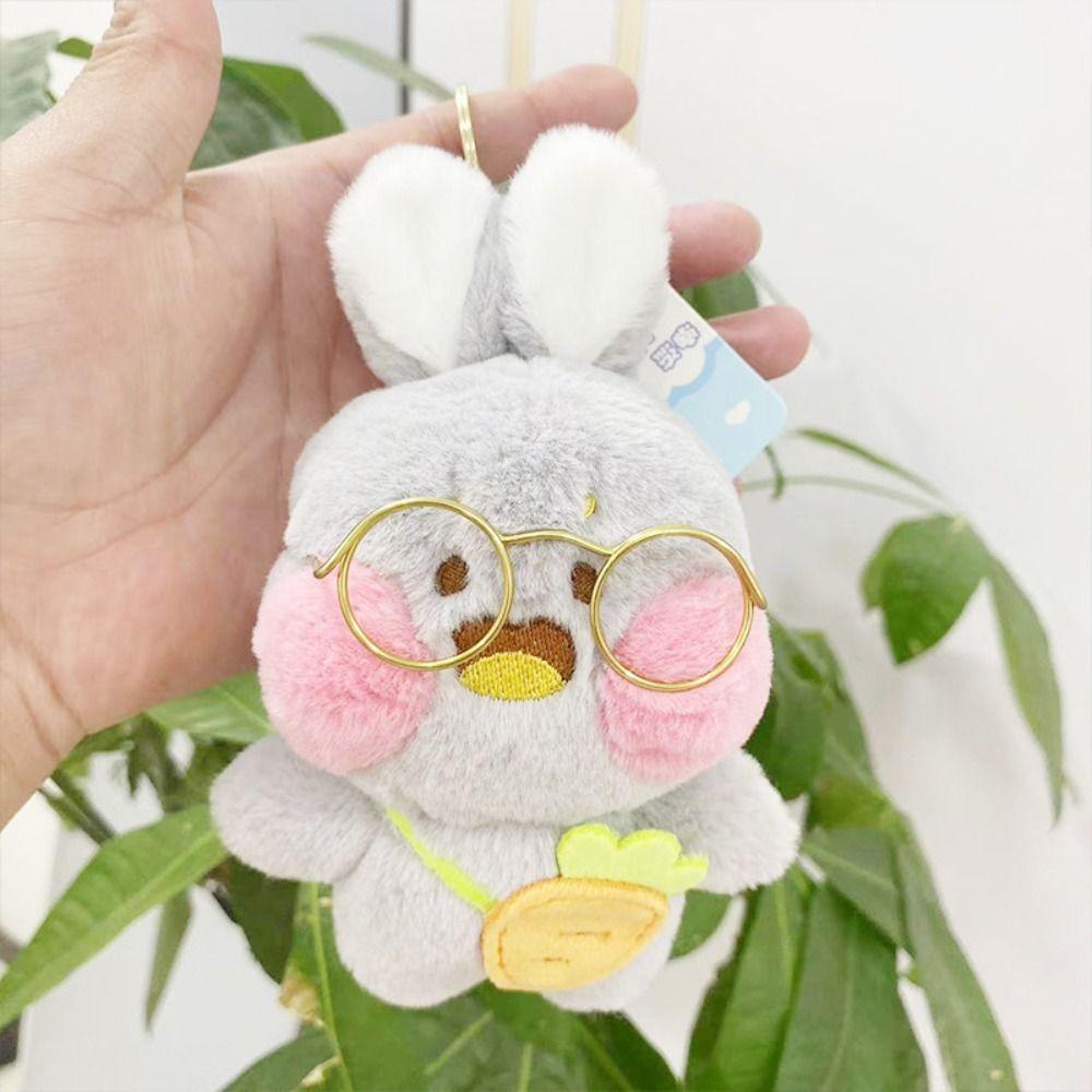 Shanhai Thú Nhồi Bông Hình Thỏ Đeo Kính Mắt Màu Vàng Dễ Thương