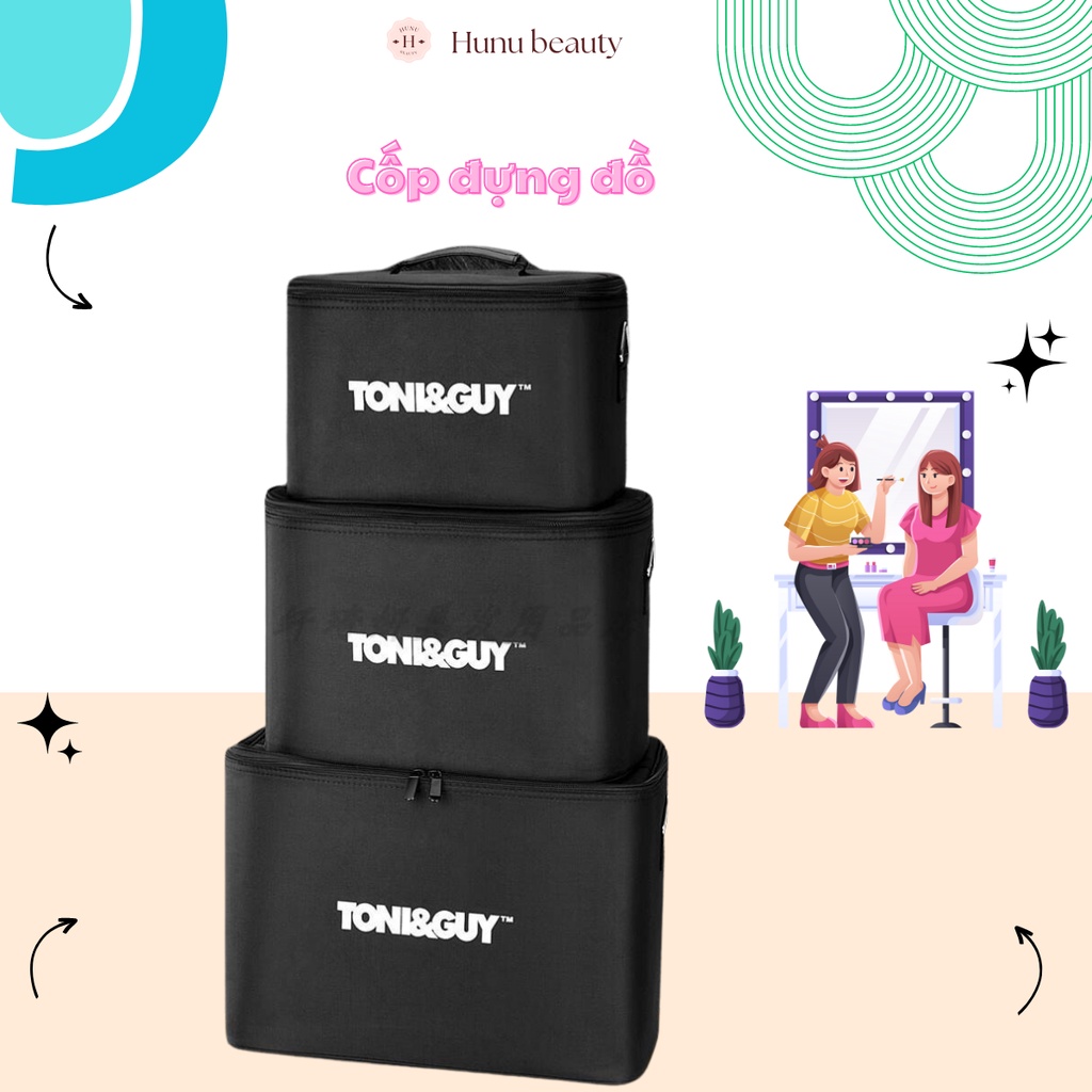 Cốp đựng đồ trang điểm Tonyguy vải không thấm nước, hộp đựng đồ đủ size