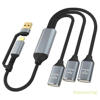 Fun usb c usb multi charging cable 3 in1 multiple charger cord usb 2 0 multi cable with type c port for phone tablets