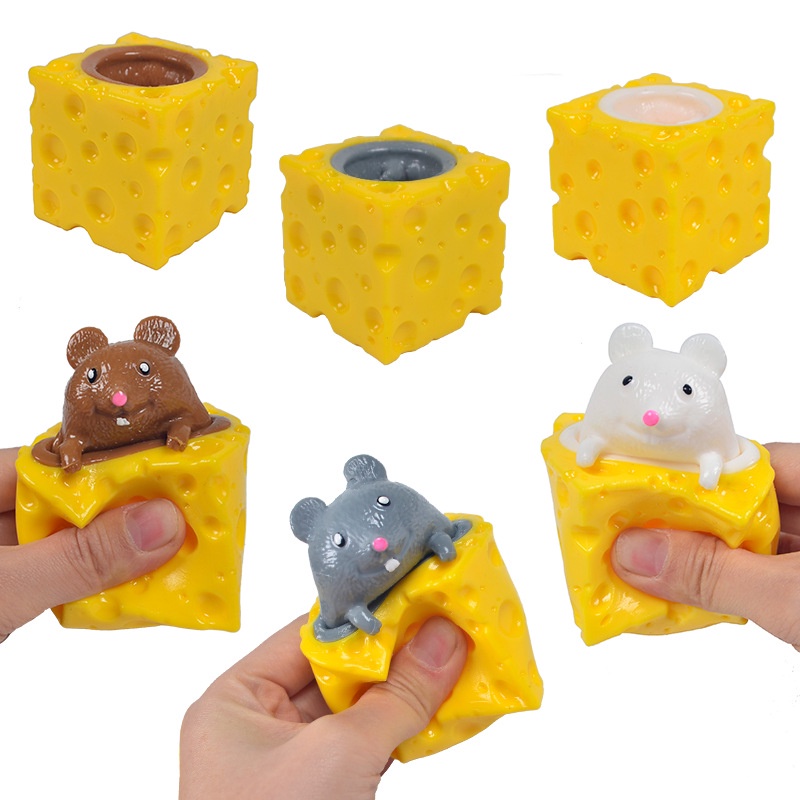 Đồ Chơi Nắn Bóp Đàn Hồi Giảm stress Hình Chú Chuột 4.5 * 4.5cm