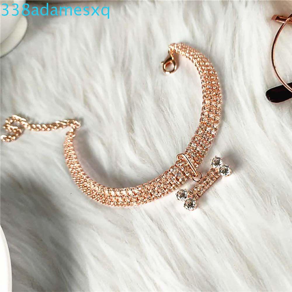 Adamesxqb pet collar high-end three drain jewelry bone for cat and dog puppy phụ kiện đồ dùng cho thú cưng