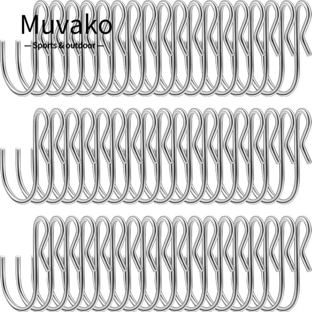 Muvako Kẹp móc kim loại hình chữ 80 cái s, móc hình chữ s bằng thép không gỉ 4,5cm / 1,77 inch, không dễ ăn mòn móc treo kim loại bằng thép không gỉ màu bạc phòng tắm
