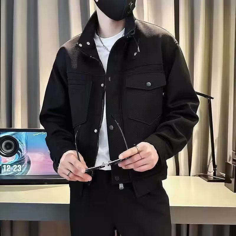 Áo Khoác Dáng Ngắn Phong Cách Hàn Quốc 2023 Cho Nam Size M-3XL