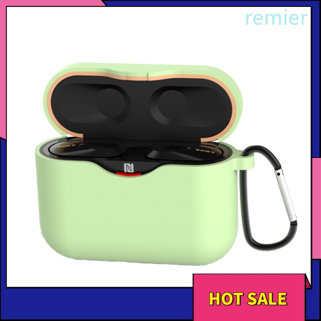 Re silicone case cho sony wf-1000xm3 bluetooth earphone charging box cover soft shell with anti-lost hook