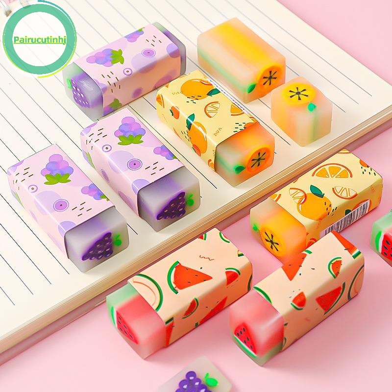 Pairhj kawaii fruit dưa hấu tẩy chanh thông thường tẩy cao su giải thưởng học sinh tiểu học quà tặng khuyến mại tẩy văn phòng phẩm cho trẻ em vn