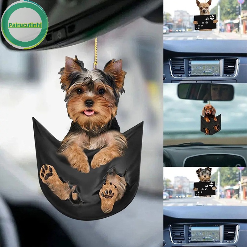Pairhj 2023 mặt dây chuyền xe hơi mới trang trí nội thất thực tế treo mini hình con chó con treo xe đồ chơi quà tặng phụ kiện trang trí xe vn