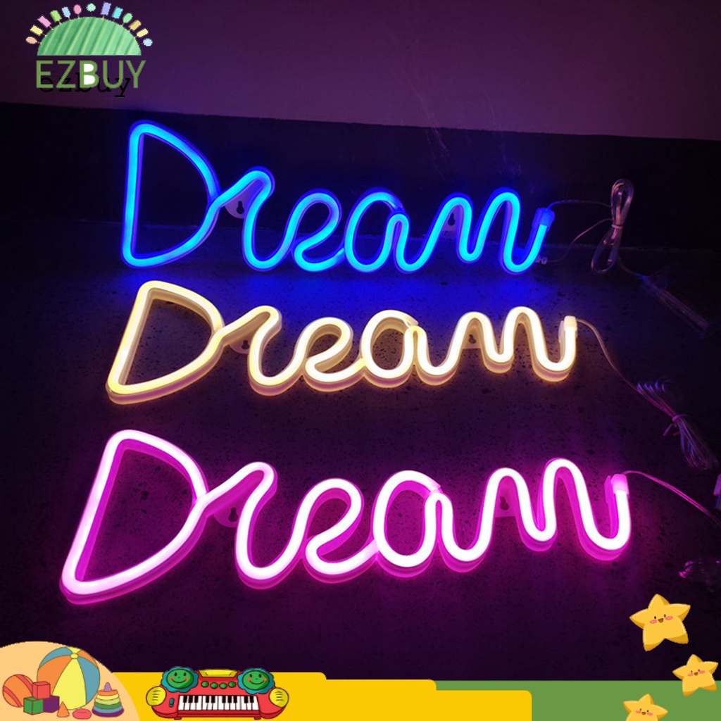 Ld đèn neon sáng tạo trang trí giấc mơ chữ cái led neon dấu hiệu đèn treo tường quà tặng cho phòng trẻ em