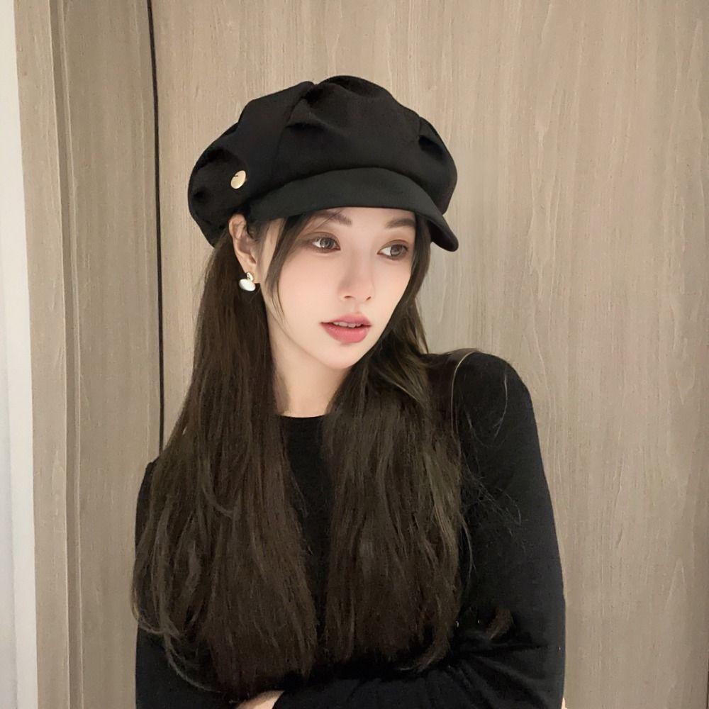 Donovan Mũ beret Xếp Ly Hình Đám Mây Phong Cách harajuku y2k