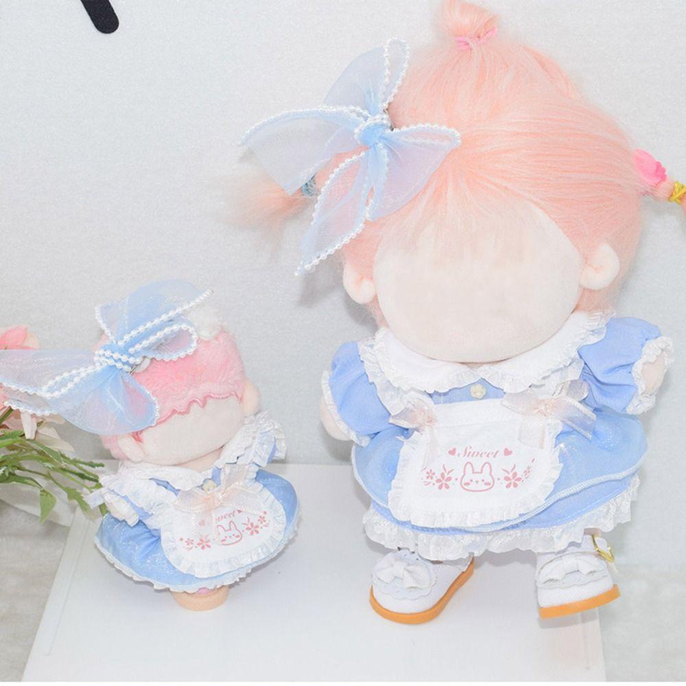 Uumir miniature dress suit, quần áo búp bê 10cm 20cm màu xanh lam, quà tặng phim hoạt hình thỏ trang phục có thể thay thế thay thế trò chơi mặc quần áo mini bowknot headwear búp bê nhồi bông